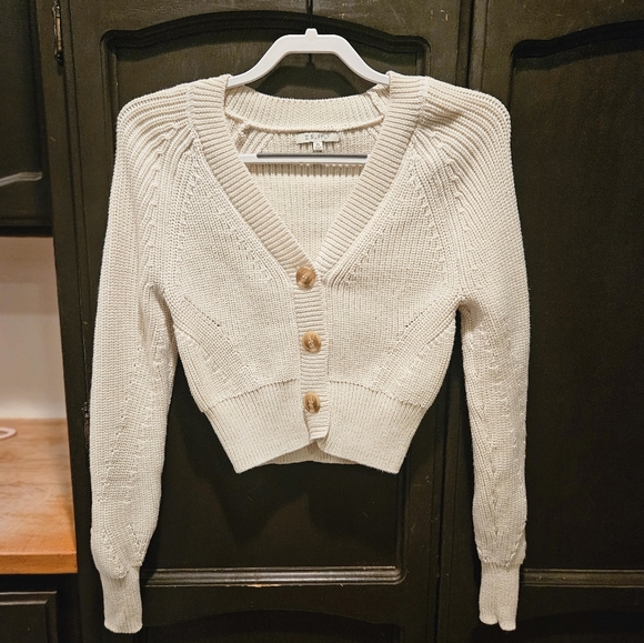 NWOT Z Supply Cream Tone Cropped Cardigan Extra Button; Pristine - Picture 4 of 9